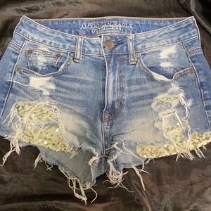 American eagle high rise festival shorts